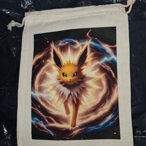 Canvas Drawstring Bag with Jolteon Design